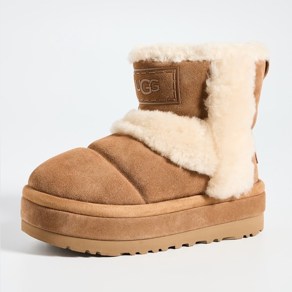 UGG Chestnut Suede Shearling Winter Boots - Picture 3 of 8